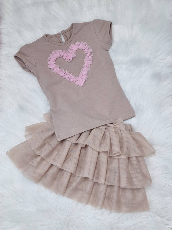 Beigefarbener Tüllrock von Mia Bambarillo