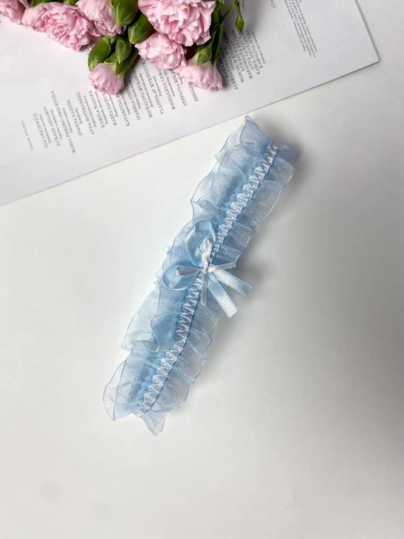 221 De Lafense Chiffon-Strumpfband - hellblau