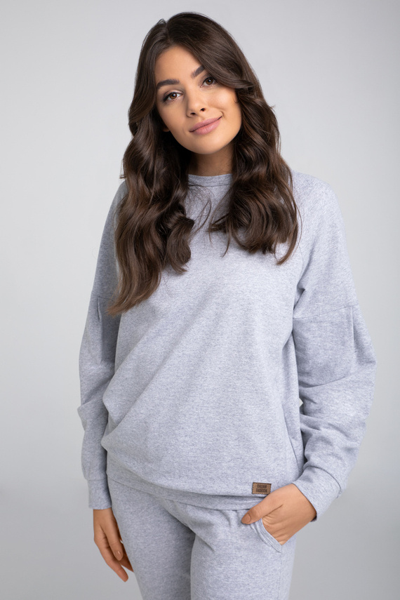 Parma Damen Langarmset, Hose Italienische Mode - grau