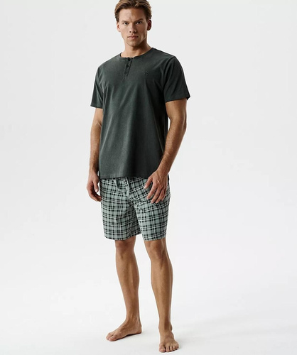 NMP-401 Sommer Herrenpyjama 100% Baumwolle Peach Effect