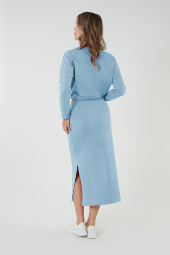 Stella Damen Maxirock Italienische Mode - blau