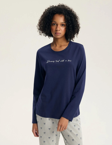 Henderson Gaela 45430 Damenlange Pyjama 100% Baumwolle mit Grafik