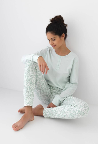Olive Interlock Damen Schlafanzug Sensis - mint