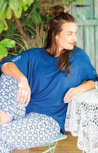 LNS 721 Key Viskose-Pyjama für Damen – Blau