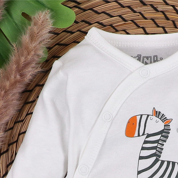 ABN-5322/ECR Zebra Nini Umschlag-Body aus ecrufarbener Bio-Baumwolle