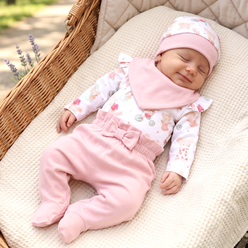 Babyset NINI Little Mouse Bio-Baumwolle Body Strampler Mütze Mädchen