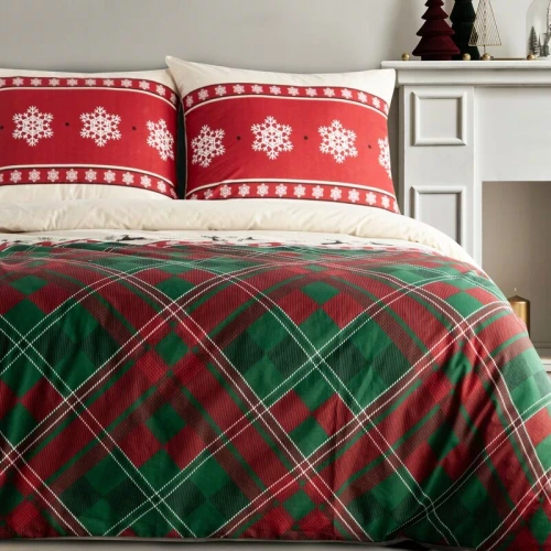 Weihnachtsbettwäsche Elsa Eurofirany beige 100% Baumwolle mit Reißverschluss
