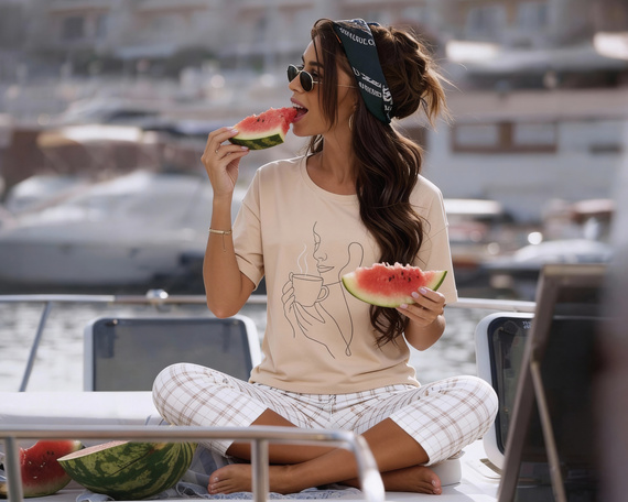 Damenpyjama Cornette 775/340 Morning 100% Baumwolle 7/8