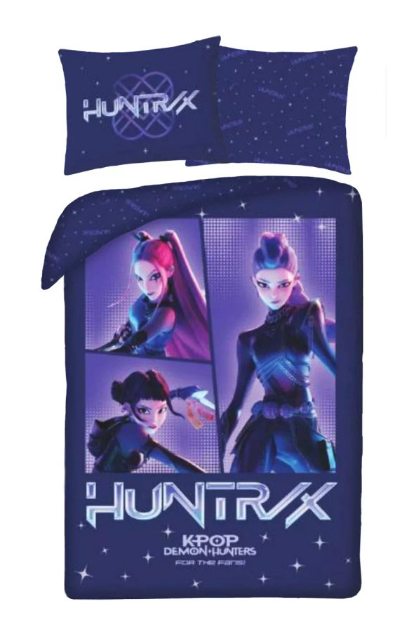 Halantex Baumwollbettwäsche K-POP Demon Hunters 03 140x200 70x90 Dunkelblau