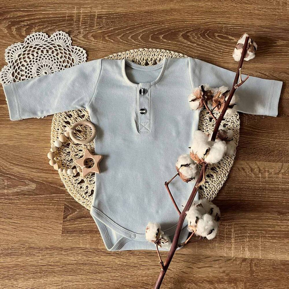 BP009 Mamatti Langarm-Polo-Body – Grau