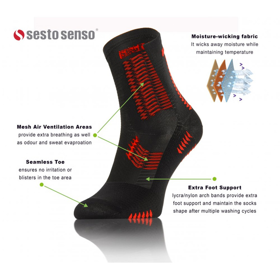 SKB01 Sportsocken Universelle Sportsocken Sesto Senso schwarz