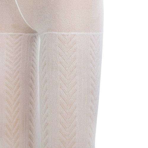 141804 W3 Nicol Jacquard-Strumpfhose – weiß