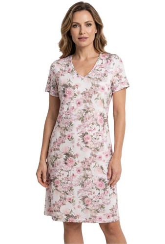 86696 Nachthemd Mewa Kamelia VISTEX® 100% Viskose-Seide mit Blumenmuster