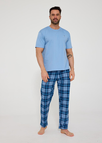 Cornette Bell Rock 134/216 Herren Pyjama Baumwolle kariert bequem