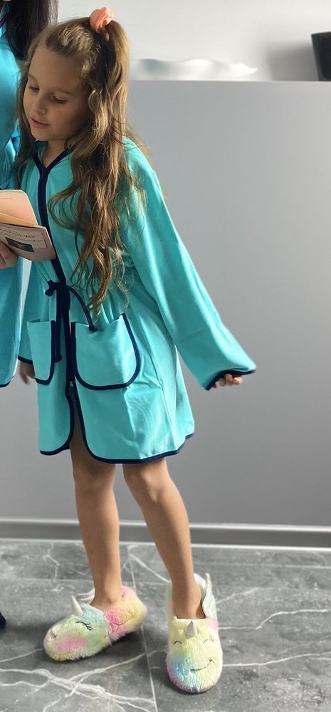 374 / 375 Desiree Bademantel für Kinder - mint