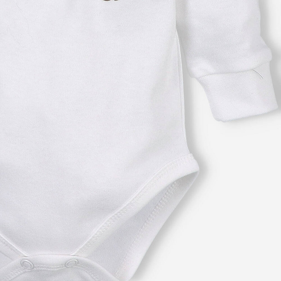 ABN-5292/ECR Happy Apples Nini Umschlag-Body aus ecrufarbener Bio-Baumwolle