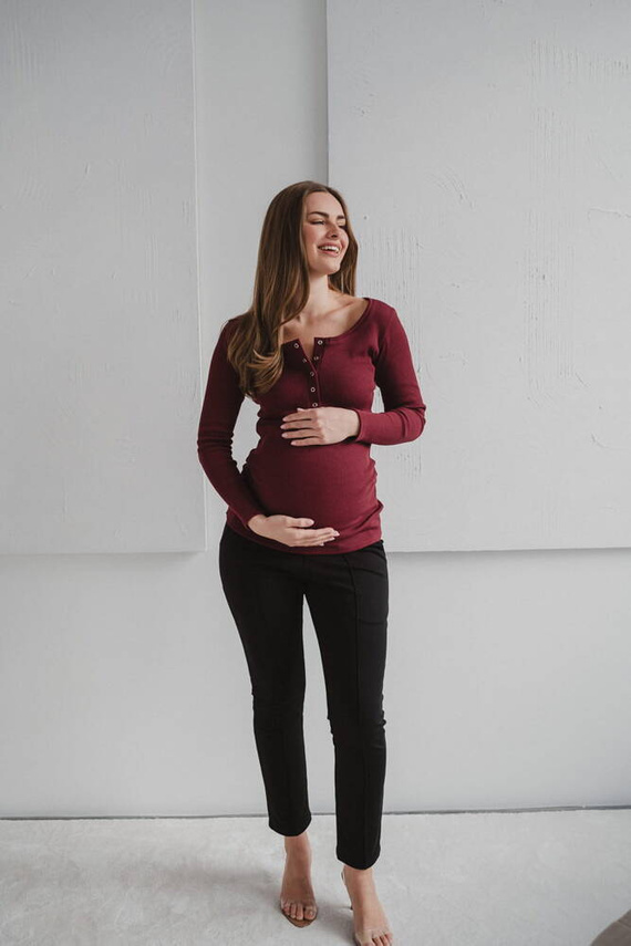 GraceFit Mama klassische Milk&Love Umstandshose, schwarz