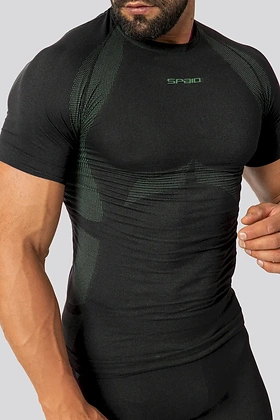 Brubeck Breeze 2.0 Herren Thermoshirt Nilit Breeze kurzarm Schwarz/Grün