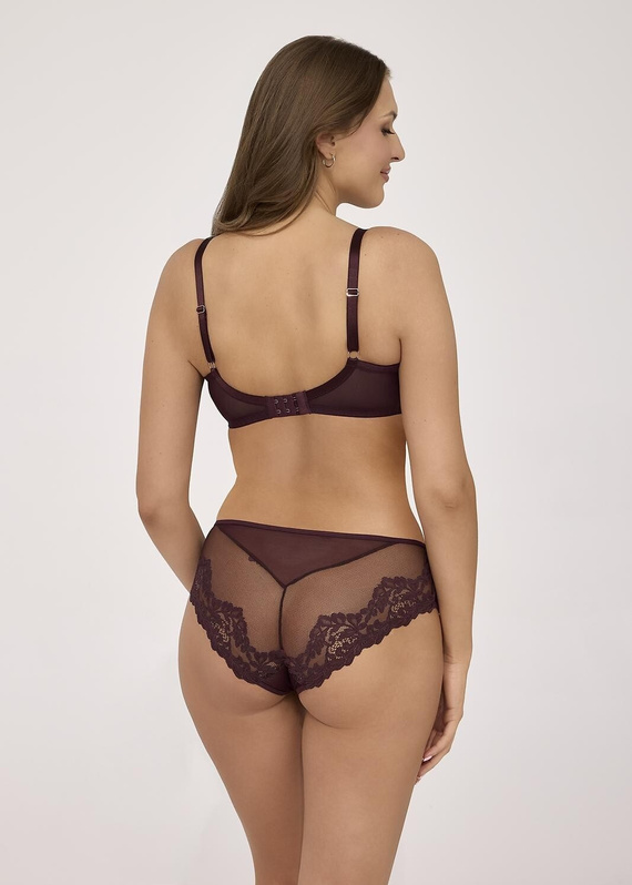 Ava 2233 Chocolate Brown Damen Slip aus Spitze klassisch bequem