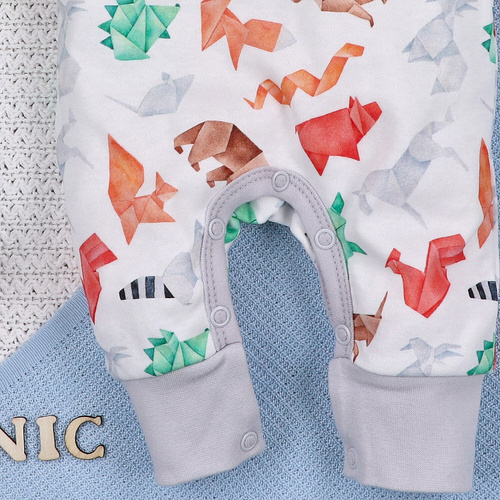 ABN-5387 Lustiger Origami-Strampler ohne Füße, Nini-Aufdruck