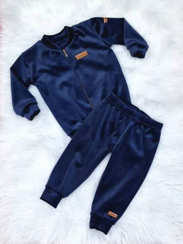 Handgefertigter marineblauer Kinder-Trainingsanzug von Bambarillo