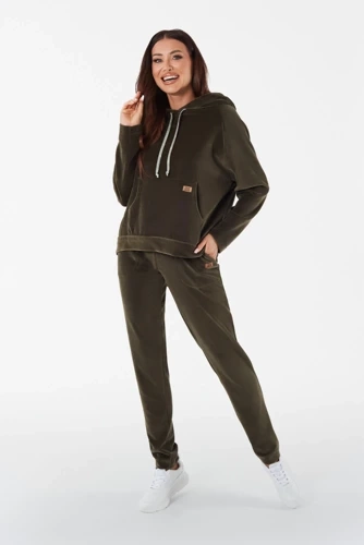 Damen-Kapuzenpulli Italian Fashion - olivgrün