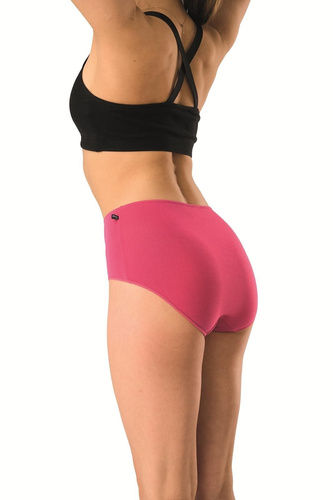 Damen Bambus Slip Maxi Bikini Key LPF 516 Schwarz-Fuchsia weich