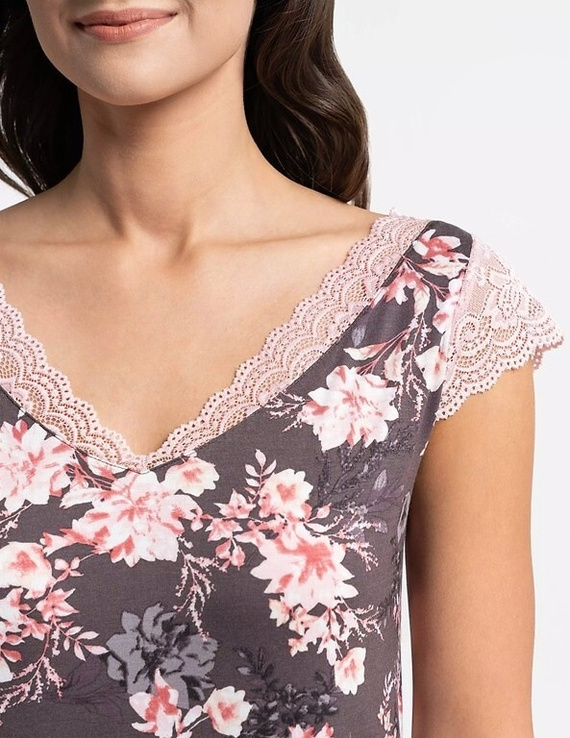 Damen-Nachthemd Moraj PDK3200-012 aus Viskose mit Spitze, braun