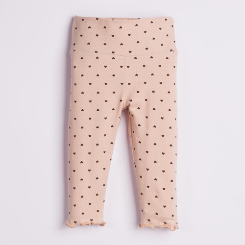 226201 Nicol HANIA Mädchen Baumwollleggings beige mit Herzchen