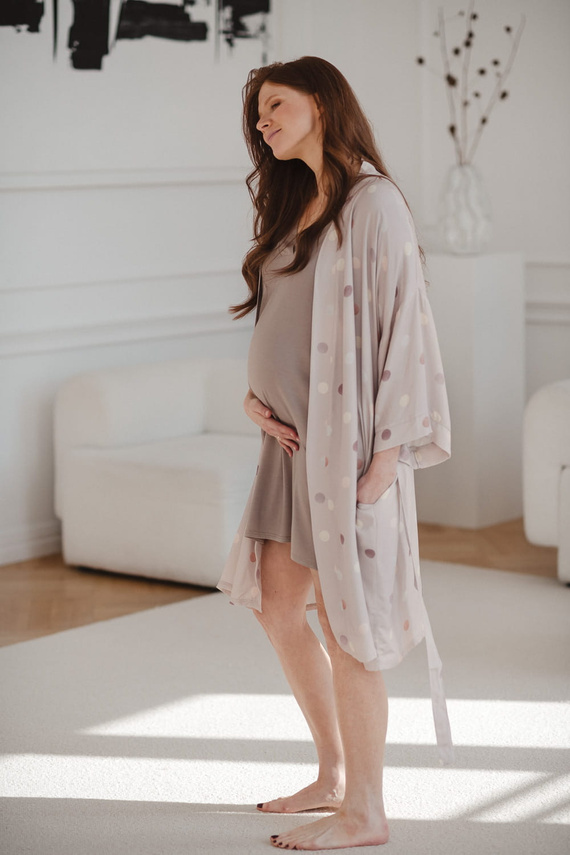Polka Dots Milk&Love Umstandsbademantel aus Bambus