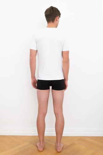 Ikar Herren T-Shirt mit kurzen Ärmeln Italian Fashion - weiß 