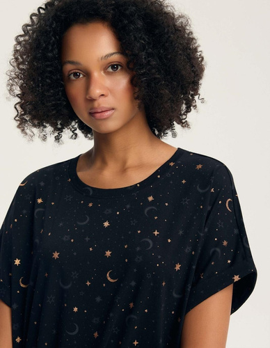 Damen Nachthemd Henderson 45441 Gilly Schwarz 100% Baumwolle