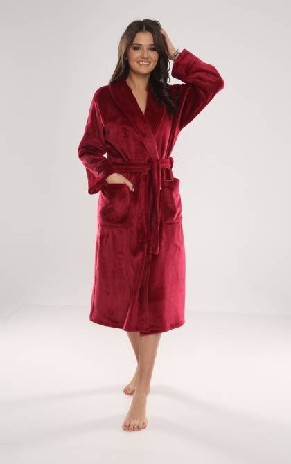 628 Abigail Long Forex Damen Bademantel - kastanienbraun