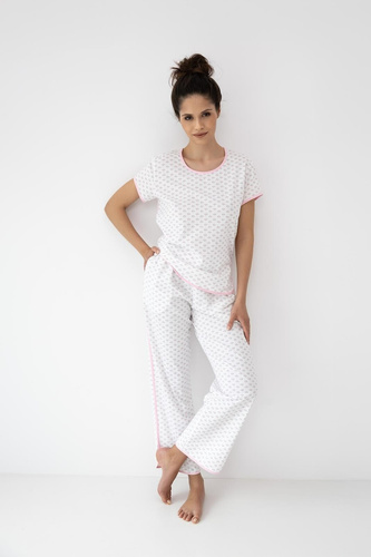 Lexie Sensis Damenpyjama aus 100% Baumwolle mit langer Hose rosa