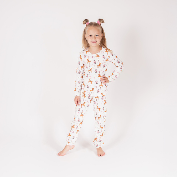 216036 Lala Nicol Babypyjama – Baumwolle, Langarm, Hirschmuster