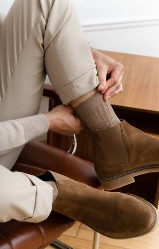 art.053 Herrensocken aus Bio-Baumwolle Steven – 001 beige