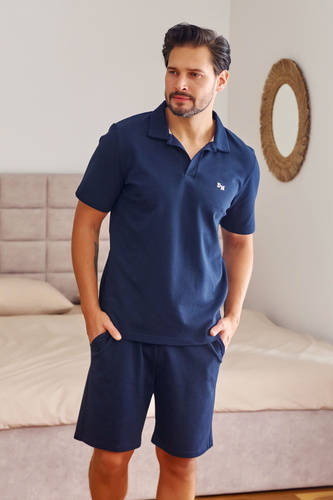 7216 Doctor Nap Herren-Pyjama – Marineblau