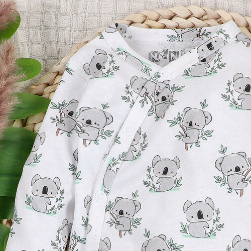 ABN-5201 Body zum Wickeln Nini Sweet Koala weiß 100% Bio-Baumwolle
