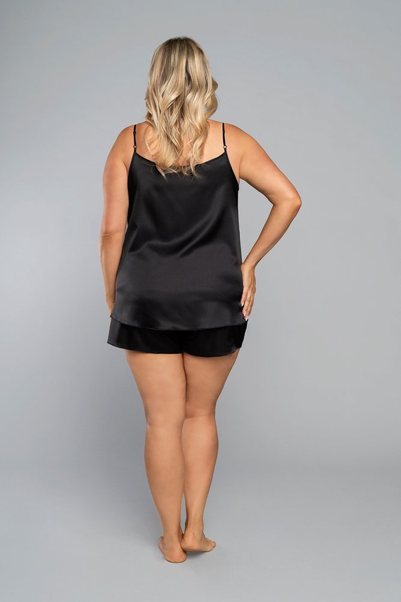 Touch Damen Schlafanzug slim fit, kurze Shorts Italian Fashion - schwarz 