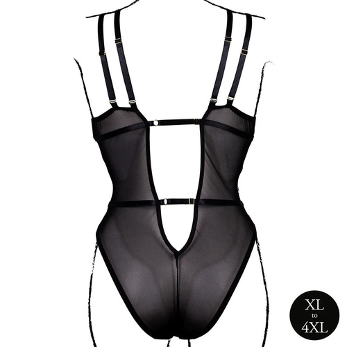 Body AMR006 Amour Le Désir Spitzenbody Plus Size XL-4XL Schwarz