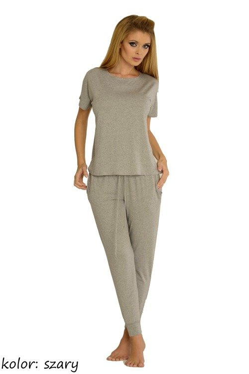 524 Paula Damen Schlafanzug De Lafense - hell melange