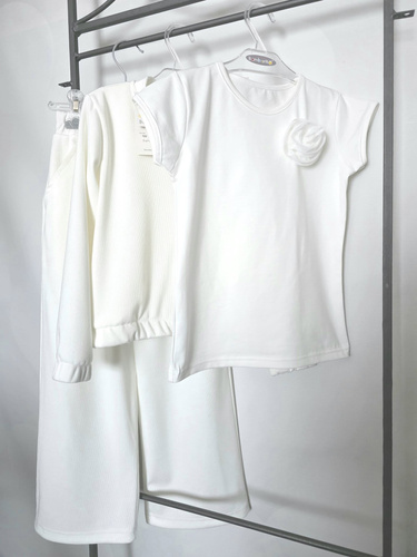 Mädchenbluse Róża Bambarillo Jersey mit Tüllrose elegant