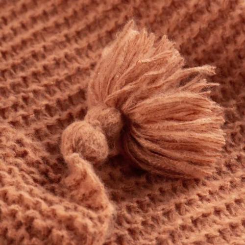 Plaid 1 Tagesdecke mit Fransen, Eurocurtains, ziegelrot