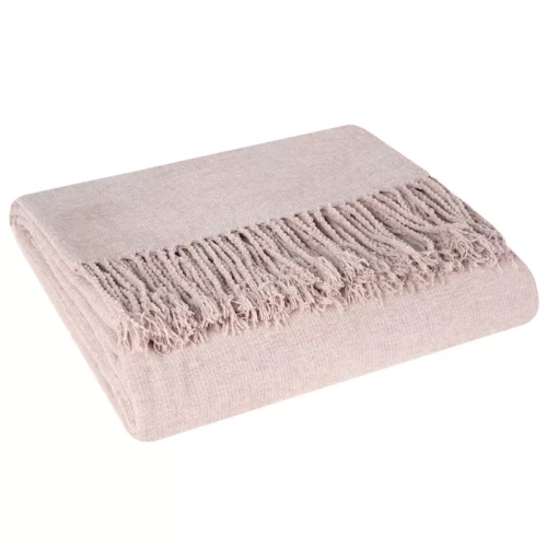 Acryl 4 Eurocurtains gewebte Decke mit Fransen, rosa