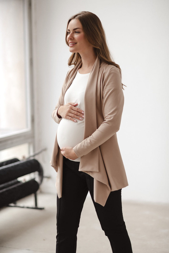 Beige Umstandsstrickjacke von Mama Wrap Milk&Love