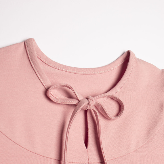 Mädchenbluse Nicol 220140 rosa Baumwolle elegant mit Schleife
