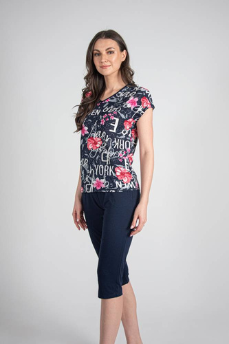 676 Soled Ladies' Pyjamas Forex - marineblau