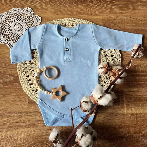 BP008 Mamatti Langarm-Polo-Body – Blau