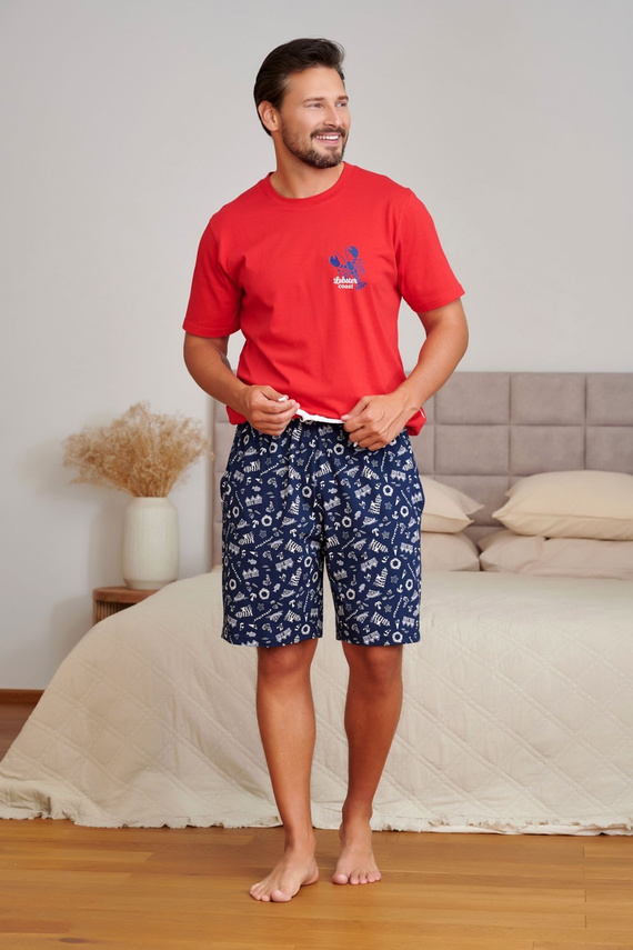 Herren-Pyjama Doctor Nap 7553 Sunny Coast aus Baumwolle mit kurzen Hosen