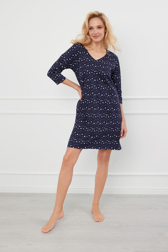 Libra Nachthemd, 3/4 Ärmel Italian Fashion - Druck
